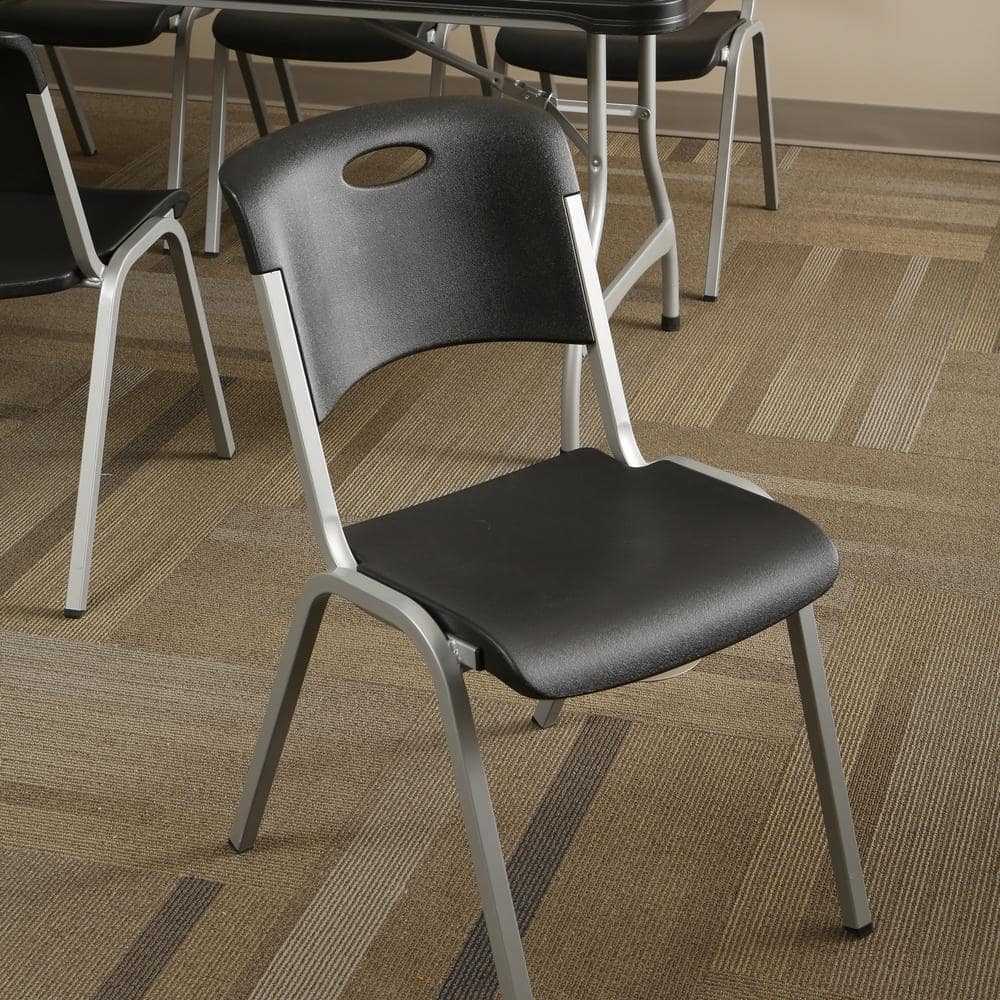 Black Stacking Utility Chair (Set of 4)