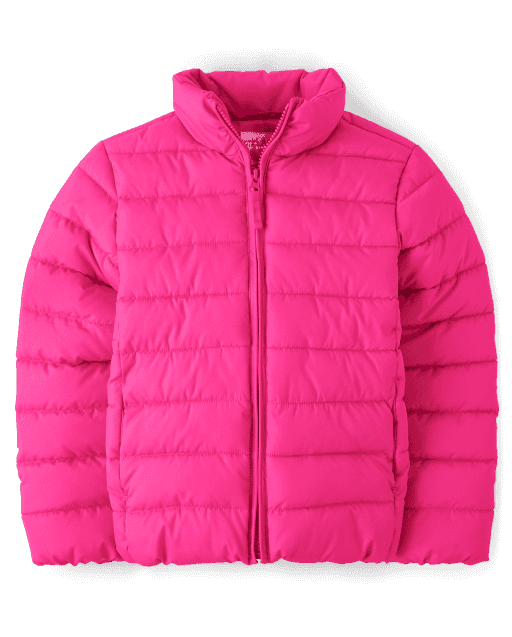 Girls Puffer Jacket - Neon pinksizzle