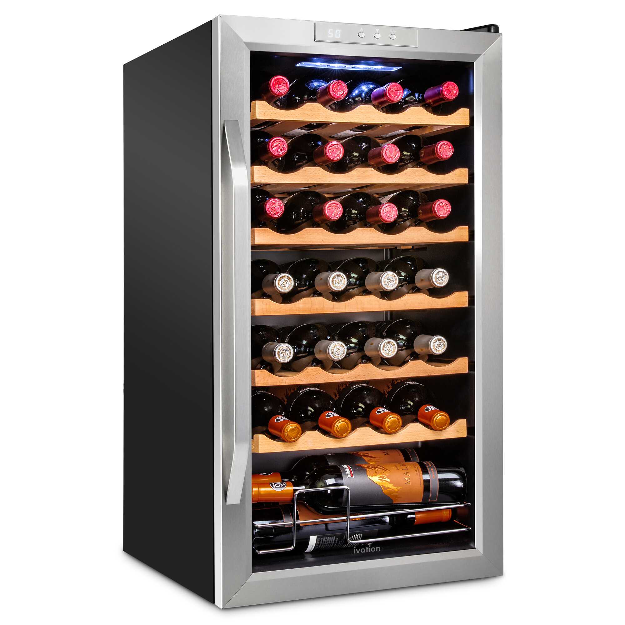 Ivation 28-Bottle Freestanding Wine Refrigerator