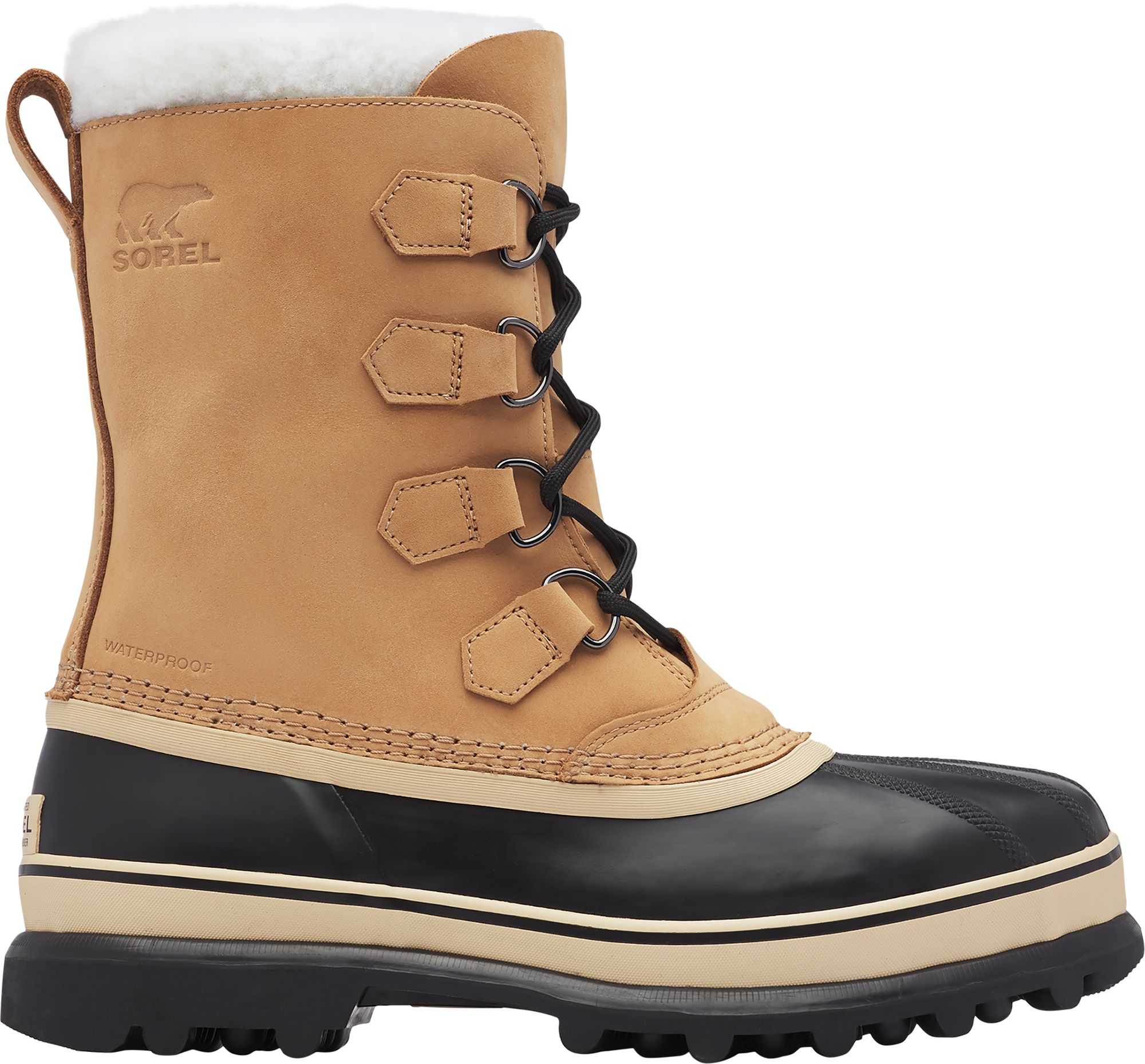 SOREL Men's Caribou Waterproof Winter Boots, Size 8.5, Buff