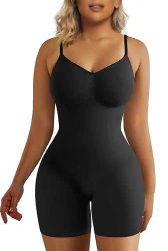 SHAPERX Women's Shapewear Bodysuit Tummy Control Body Shaper Seamless Sculpting Snatched Waist Body Suit