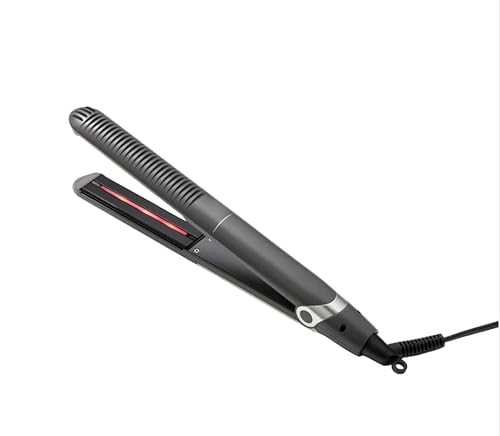 YA-Man Spa Styler Straight+Wave Flat Iron Hair Straightener and Curler 2in1 - Advanced Japanese Technology, Dual Voltage, Titanium Tourmaline Plates with Red Light Therapy, 5 Settings (Slate Gray)