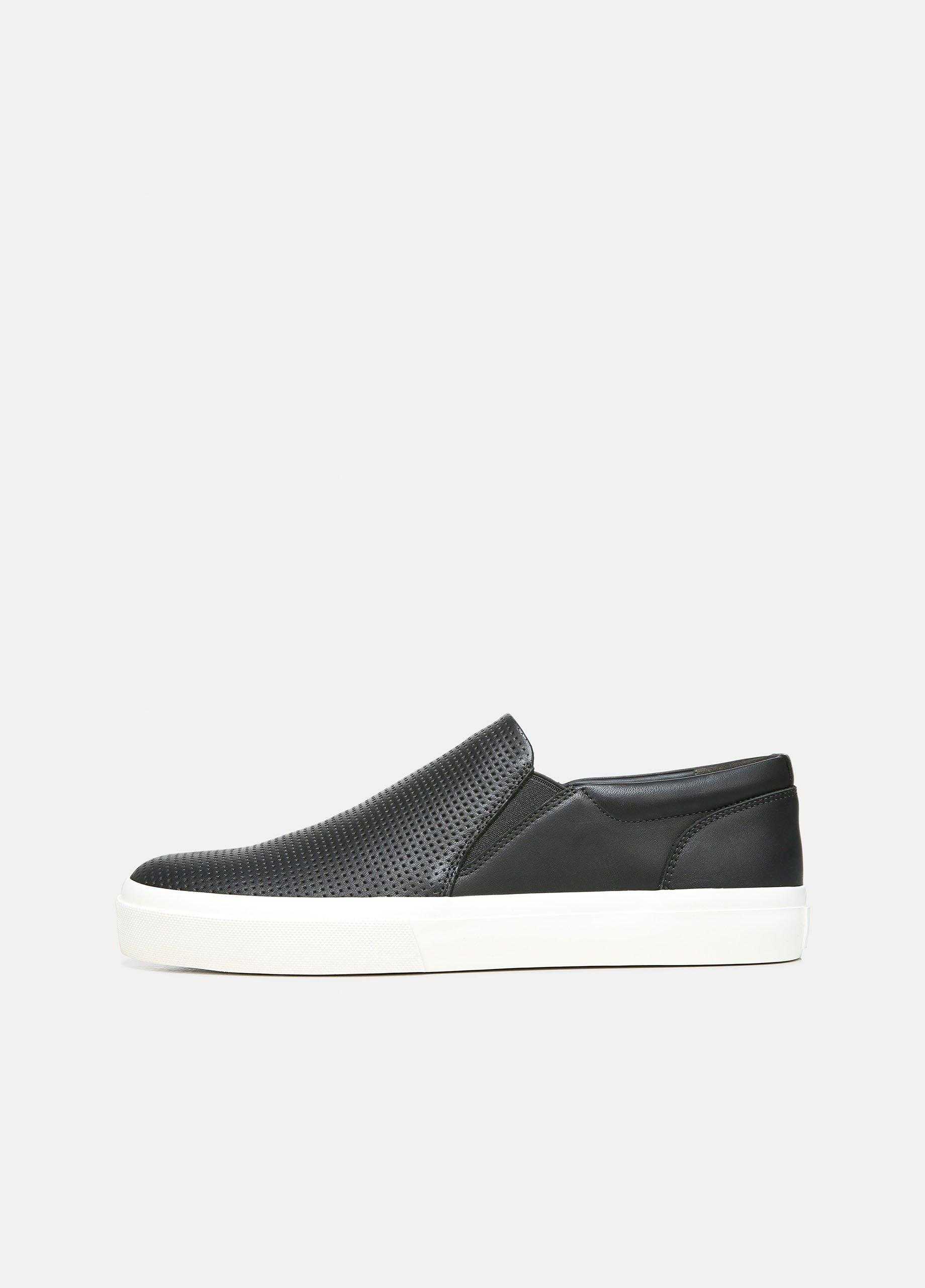 Fletcher Leather Sneaker, Black, Size 9 Vince