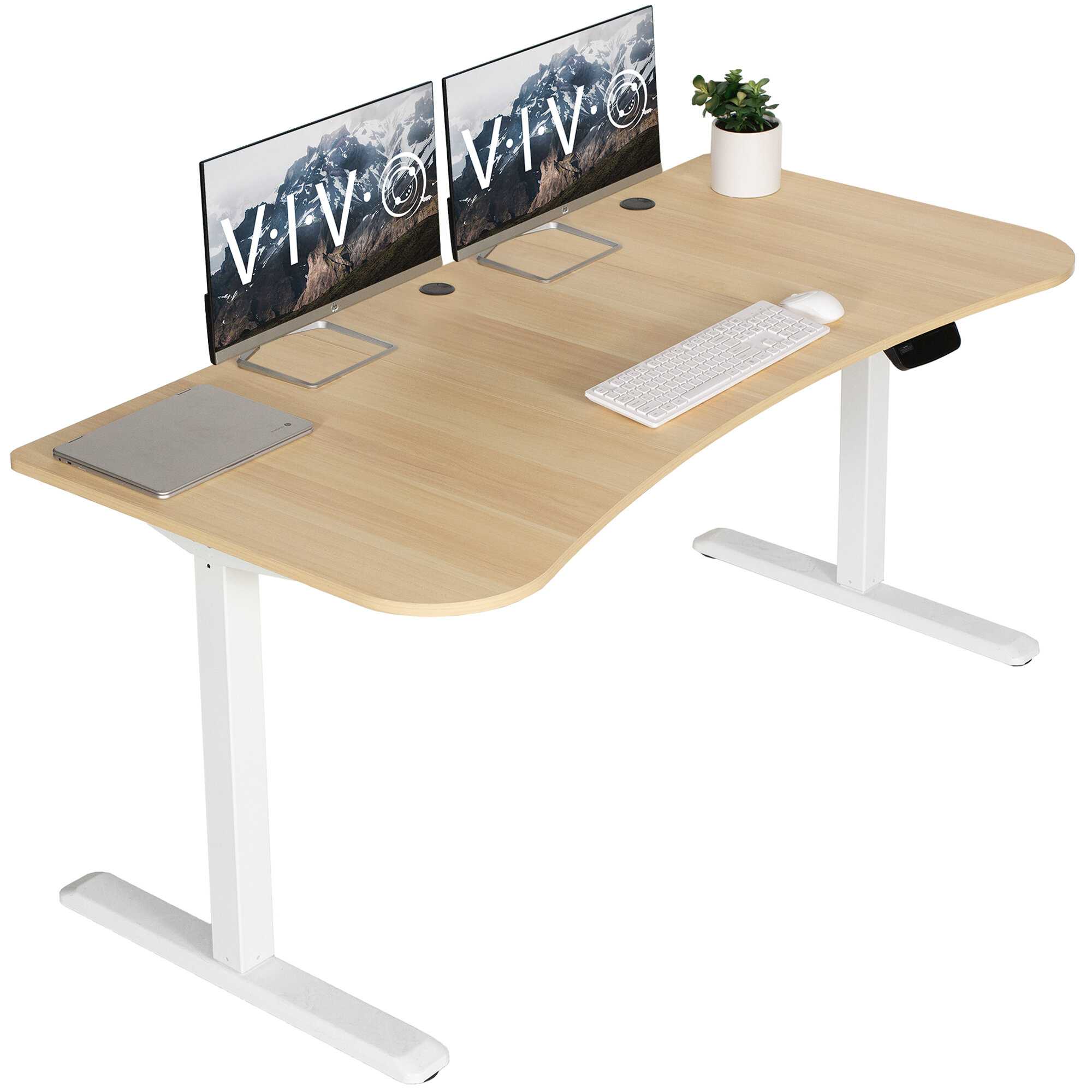 Vivo Electric Height Adjustable Memory Stand Up Desk