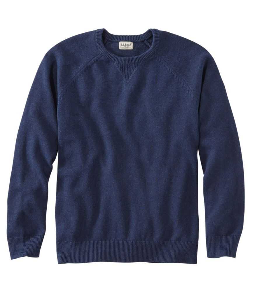 Men's Wicked Soft Cotton/Cashmere Sweater, Crewneck Classic Navy XXXL, Cotton Blend L.L.Bean