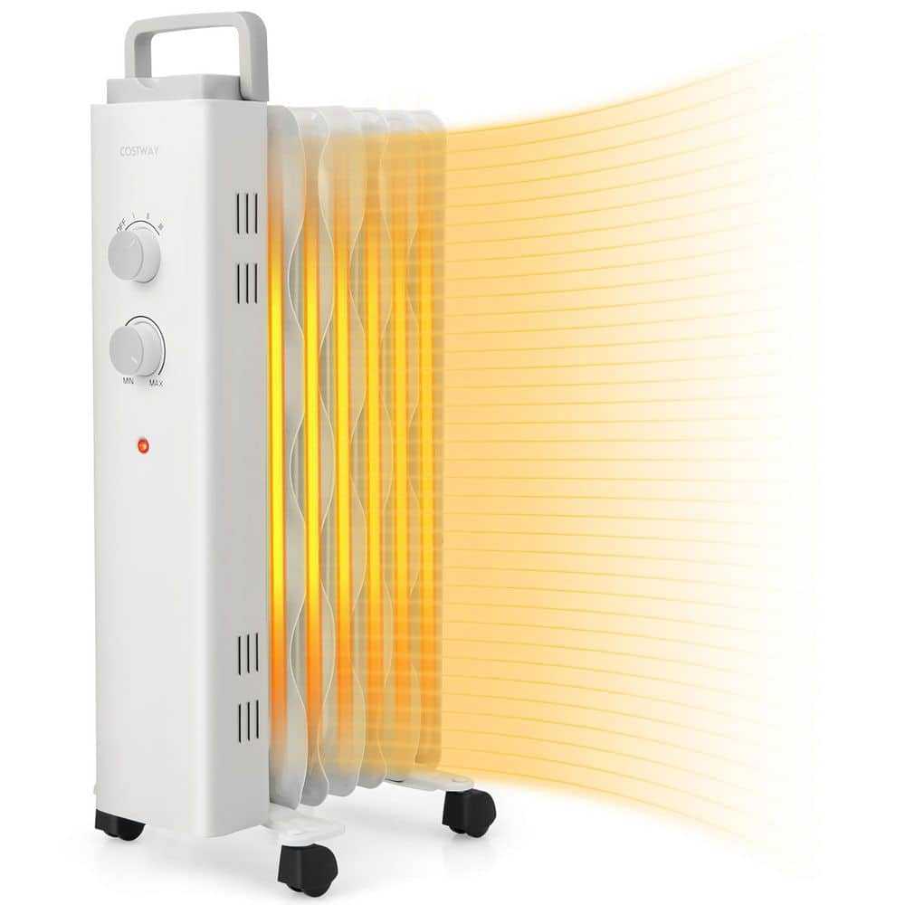 1500-Watt Oil Filled Space Heater Electric Oil Radiant Heater with Safety Protection