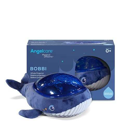 Angelcare Magical Dreams Bobby The Whale Projector, Washable Sleep Soother, Includes lullabies, White Noises and 3 Light intensities