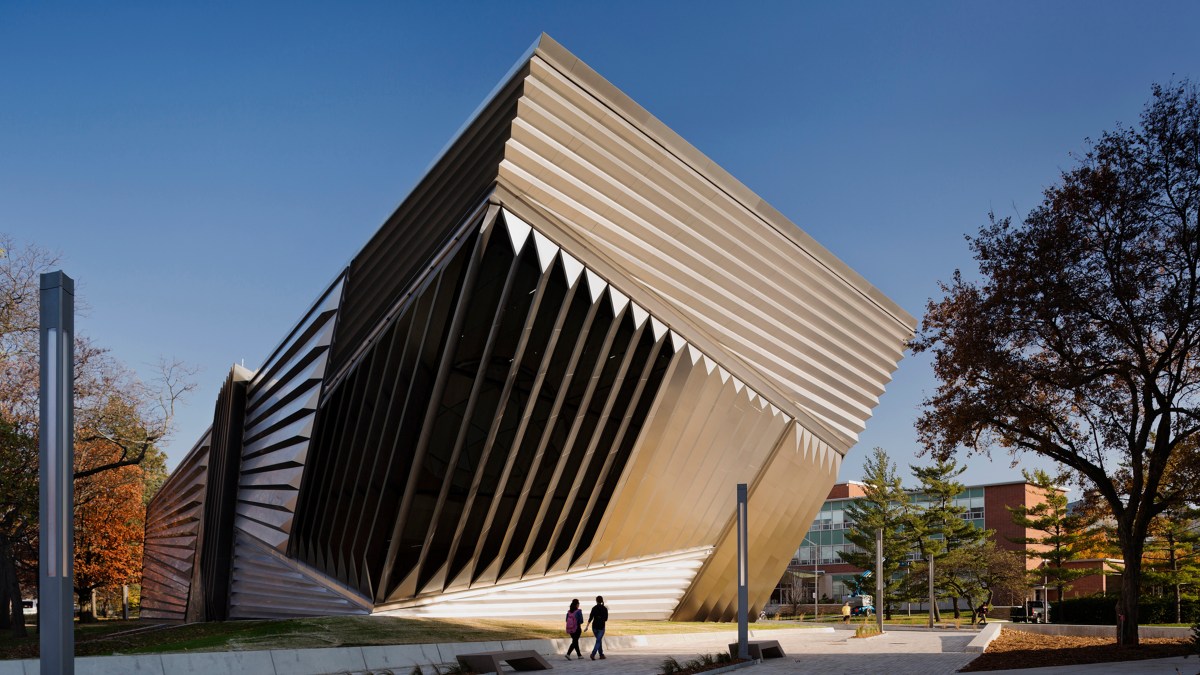 Eli and Edythe Broad Art Museum at Michigan State University, designed by Zaha Hadid.  Photo by Paul Warchol