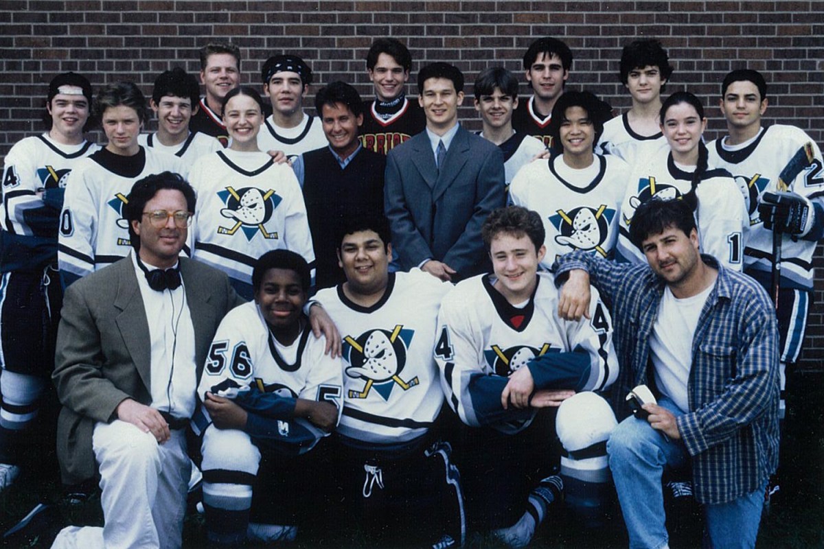 The cast and crew of 'D3: The Mighty Ducks'