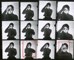 Contact sheet of famous portrait of Dennis Stock, shot by Andreas Feininger, 1951.