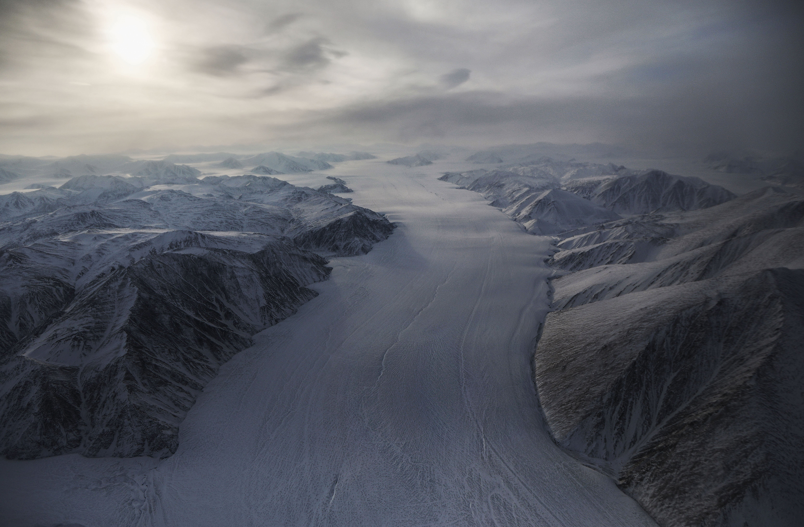 A section of a glacier above Canada's Ellesmere Island on March 29.