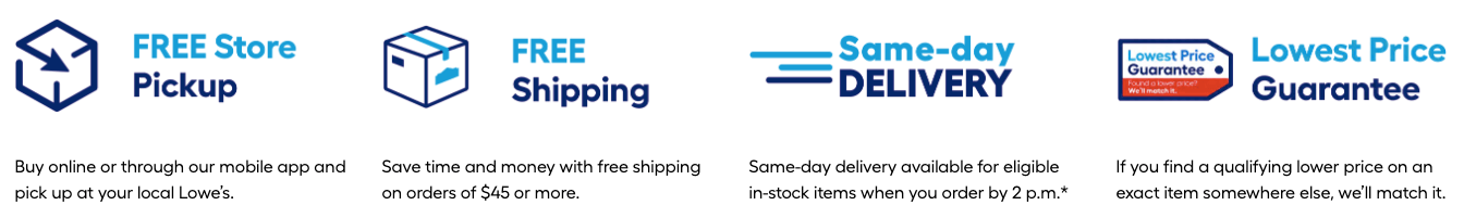 Lowe's Convenient Shipping Options