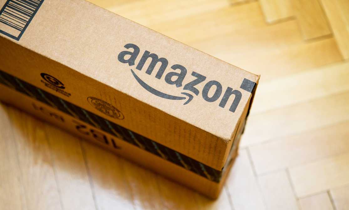 Amazon unopened package on the floor
