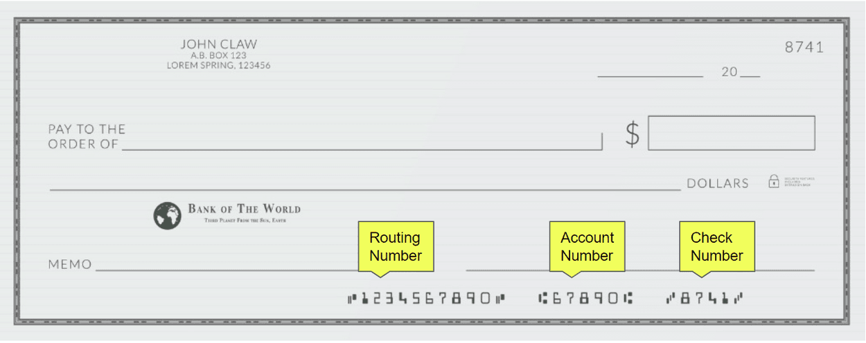 routing and account numbers