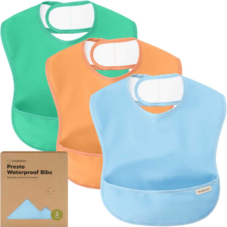 3-pack 100% Cotton Baby Bibs Simple Plain Snap Button Baby Bandana Drool Bibs for Feeding & Drooling & Teething