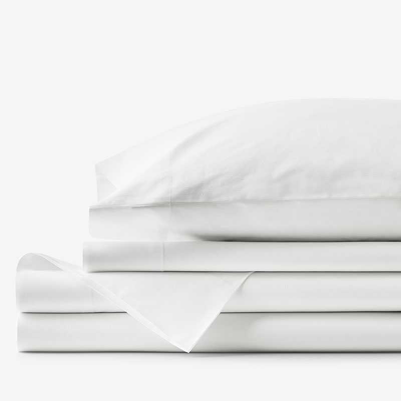 Classic Cool Organic Cotton Percale Bed Sheet Set - White, Size Twin XL | The Company Store