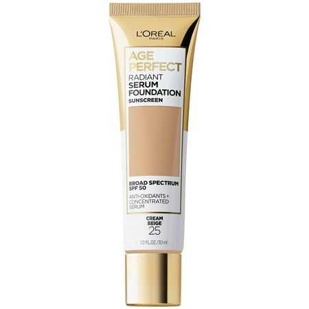 L Oreal Paris Age Perfect Radiant Serum Foundation Makeup 25 Cream Beige 1 fl oz