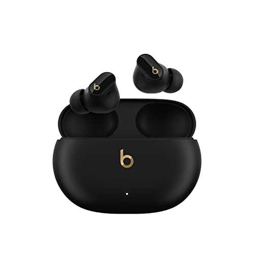 Beats Studio Buds + | True Wireless Noise Cancelling Earbuds, Enhanced Apple & Android Compatibility, Built-in Microphone, Sweat Resistant Bluetooth Headphones, Spatial Audio - Black/Gold