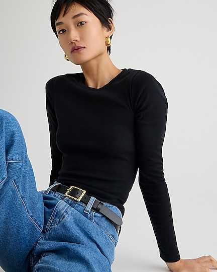 Hanes Women’s Long Sleeve Scoop Neck Cotton T-Shirt (Plus Size)