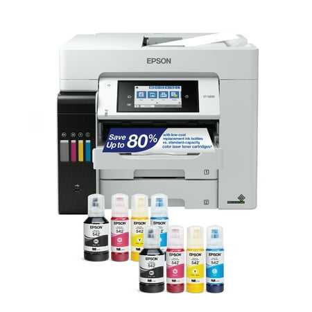 Epson EcoTank Pro ET-5850 Wireless Color All-in-One Supertank Printer with Scanner Copier Fax and Ethernet