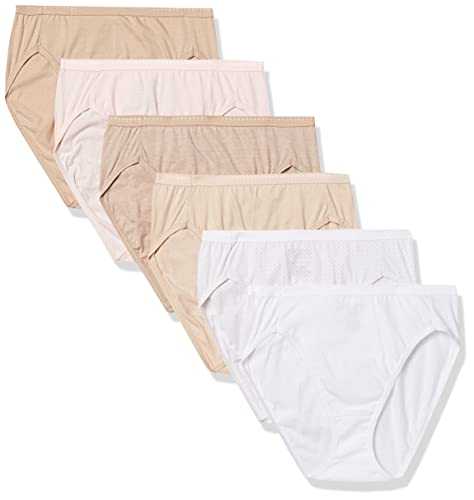 Hanes Ultimate Women's High-Waisted Brief Underwear, Moisture-Wicking, 6-Pack