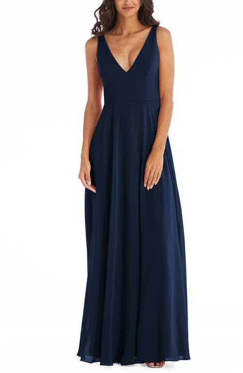 After Six Chiffon Gown in Midnight at Nordstrom, Size 4