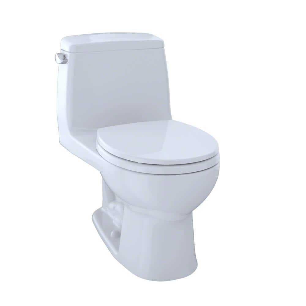 TOTO Eco UltraMax 1-Piece 1.28 GPF Single Flush Round Standard Height Toilet in Cotton White, SoftClose Seat Included