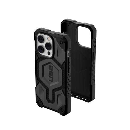 URBAN ARMOR GEAR UAG Designed for iPhone 14 Pro Case Kevlar Silver 6.1" Monarch Pro Built-in Magnet Compatible with MagSafe Charging Rugged Shockproof Dropproof Premium Protective Cover