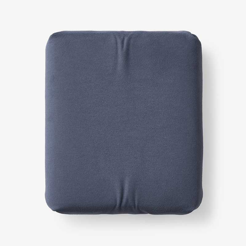Luxe Ultra-Cozy Cotton Flannel Deep Pocket Fitted Bed Sheet - Slate Blue, Size Deep Pocket Queen | The Company Store