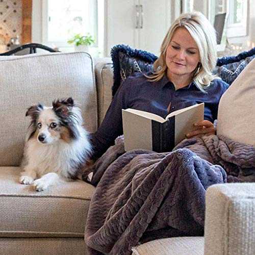 PediPocket Patented Foot Pocket Blanket - 50” x 70” with 20” Deep Foot Pocket, Plush Velvety Fleece Blanket - Everyday Luxurious Comfort, Machine Washable, Great Gift Idea - Sultry Smoke