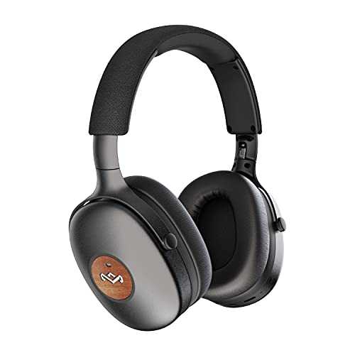 House of Marley Positive Vibration XL ANC: Noise Cancelling Over-Ear Headphones with Microphone, Wireless Bluetooth Connectivity, and 26 Hours of Playtime