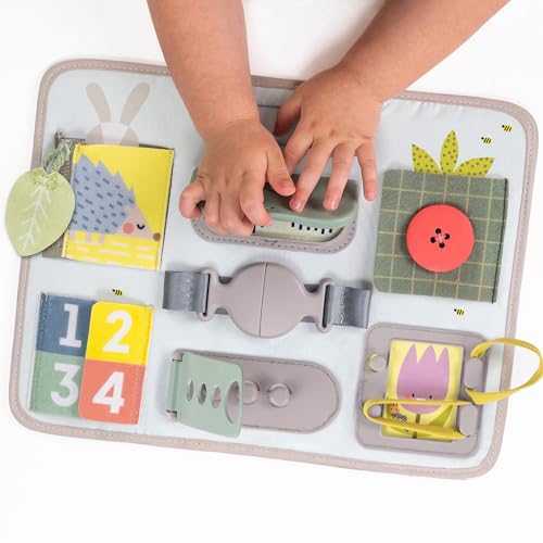 Busy Board for Toddlers, Montessori Toy for 18 Months & up with 10 Educational Toddler Activities to Develop Fine Motor & Problem Solving Skills Learning Sensory Board Travel Toy Non-Toxic.