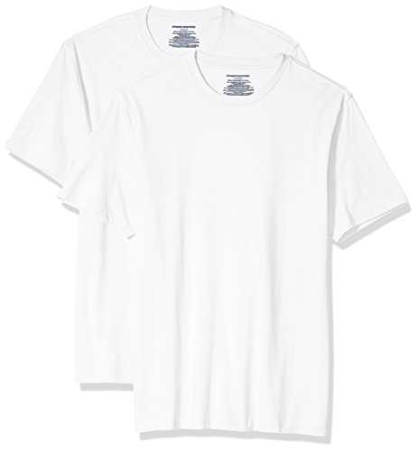 Amazon Essentials Men's Slim-Fit Short-Sleeve Crewneck T-Shirt, Pack of 2, White, X-Small