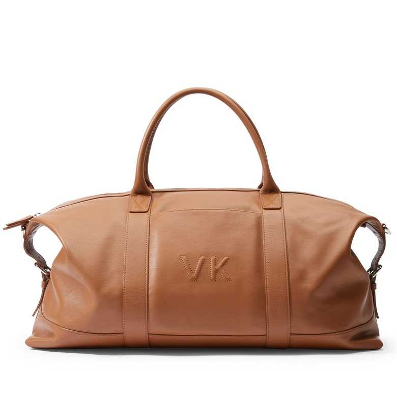 Lightweight Luxury Leather Duffel Bag for Men - Day Bag