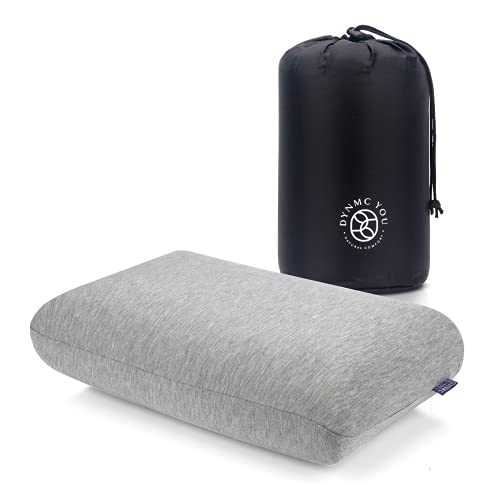 DYNMC you Small Memory Foam Travel Pillow, Camping Pillow with Bag - Modern, Firm Memory Foam Pillow - Perfect Neck Support Pillow, Neck Pillow Travel, Car Pillow, Backpacking Pillow