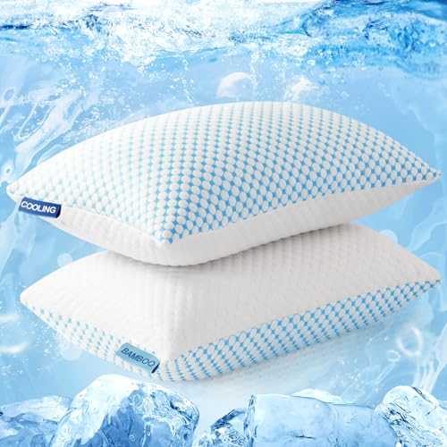 EASELAND Firm Pillow Shredded Memory Foam(Adjustable Loft), Cooling Breathable for Sleeping King Size 2 Pack