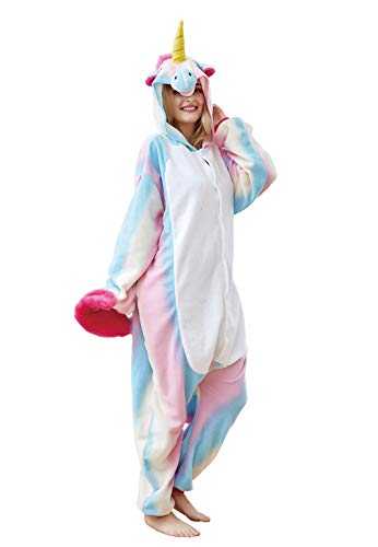 Adult Onesie Unicorn Pyjamas Halloween Costume Cosplay Colorful Medium