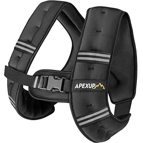 APEXUP Weighted Vest Men 5lbs Weights with Reflective Stripe, Weighted vest for Women Workout Equipment for Strength Training Running (Black)