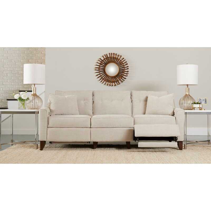 Steelside Whitney 88” Upholstered Reclining Sofa
