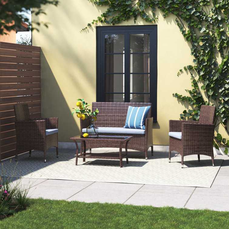 Albria 4-Person Outdoor Seating Group with Cushions by Lark Manor