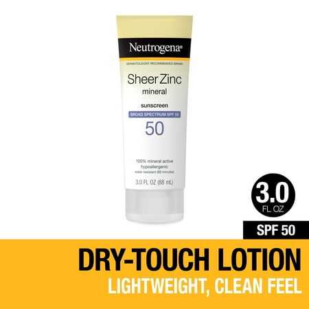 Neutrogena Sheer Zinc Dry-Touch Sunscreen Lotion with SPF 50 3 fl. oz