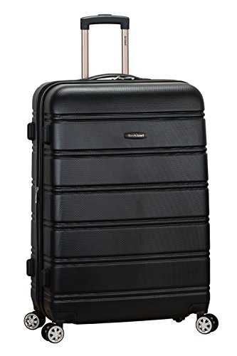 Rockland Melbourne Hardside Expandable Spinner Wheel Luggage, Black, Checked-Large 28-Inch