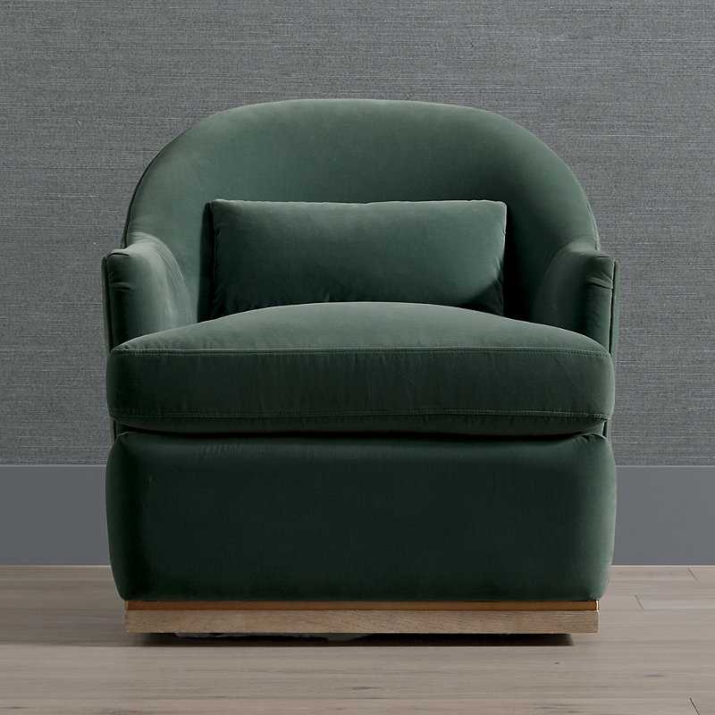 Blanchett Swivel Chair - Indigo Performance Linen - Frontgate