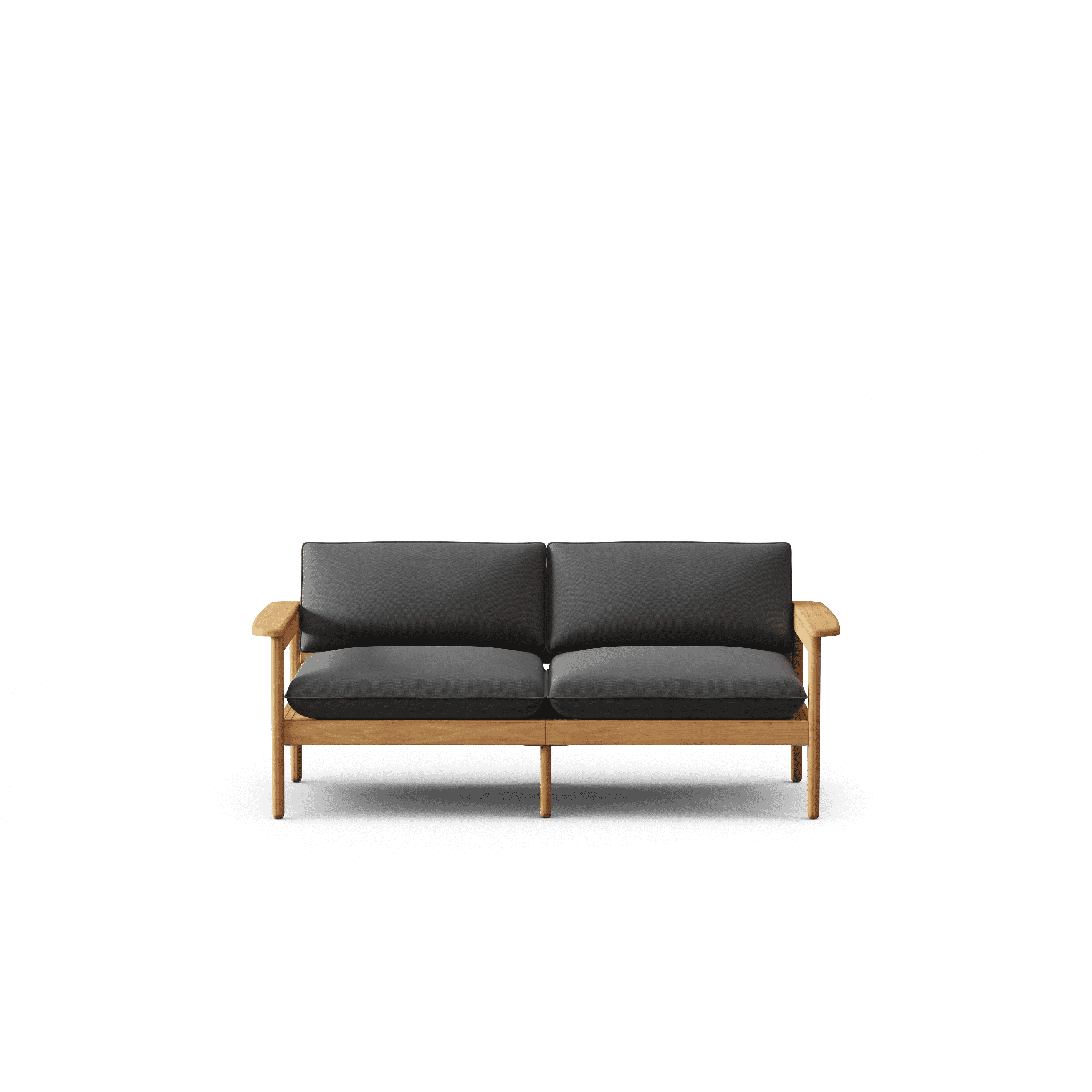 Dunes Teak 2-Seat Sofa in Charcoal