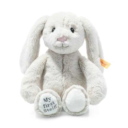 Steiff Soft Cuddly Friends My First Hoppie Rabbit 10", Premium Stuffed Animal, Cream