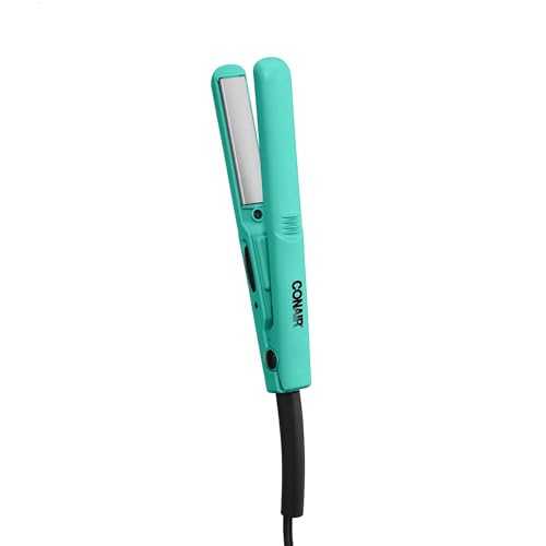 Conair Mini 1/2-inch Ceramic Flat Iron; Perfect for On-The-Go Styling, Turquoise