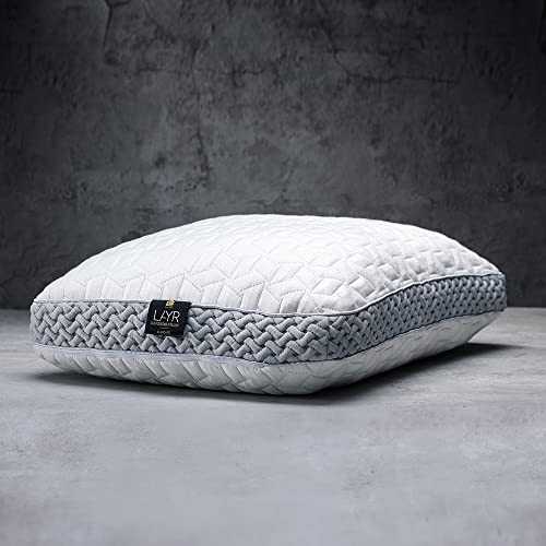 LUXOME LAYR Adjustable Firmness & Loft Pillow - Completely Customizable - Memory Foam - Cooling Cover - Standard/Queen