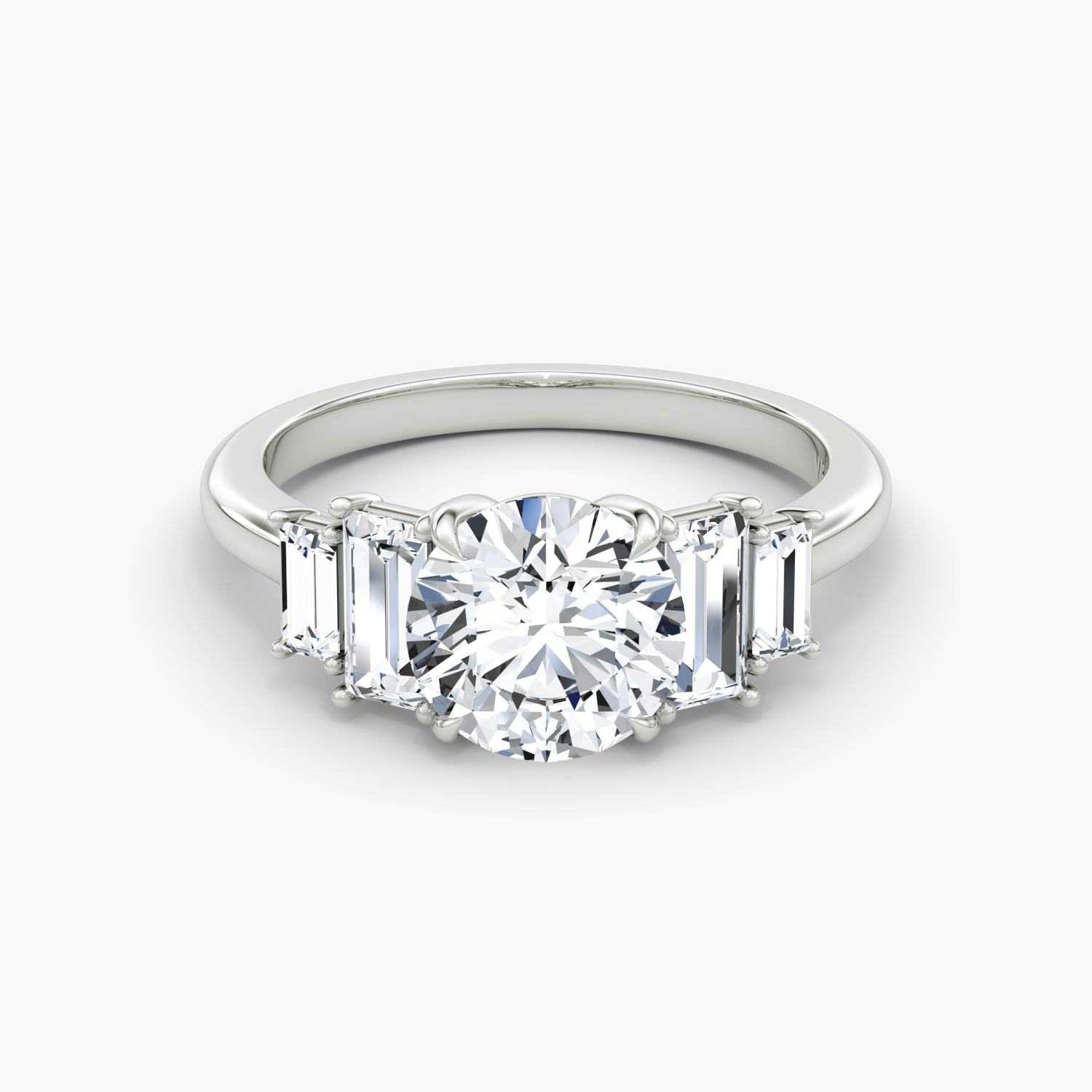 Vrai Five Stone Heirloom Round Brilliant Engagement Ring