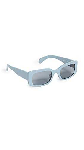 rag & bone Women's Thick Narrow Rectangular Sunglasses, Blue, One Size