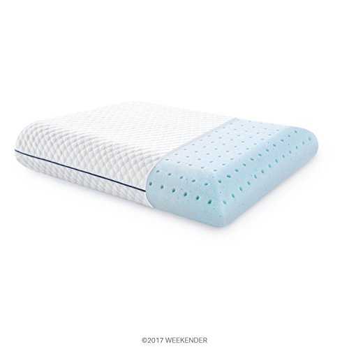 WEEKENDER Gel Memory Foam Pillow – Ventilated Cooling Pillow – Removable, Machine Washable Cover - Standard, White